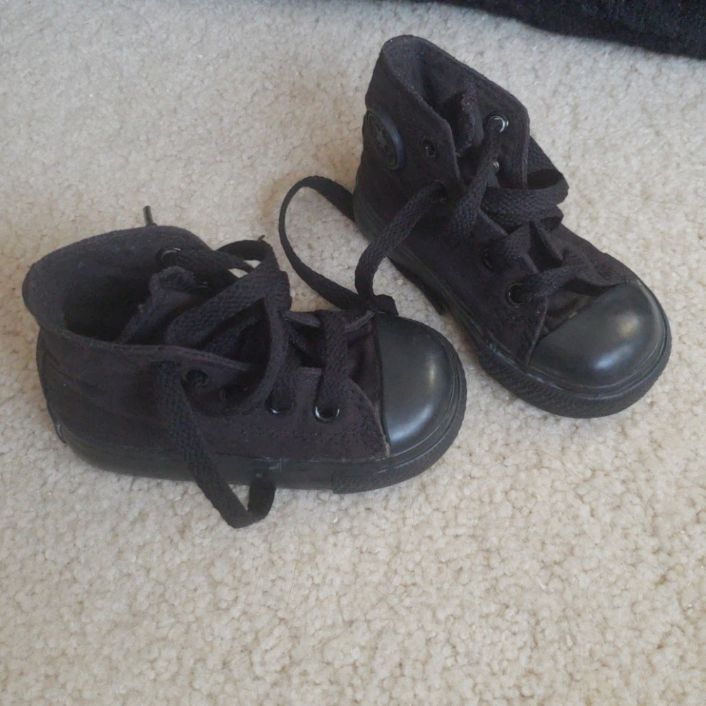 Black on black baby converse